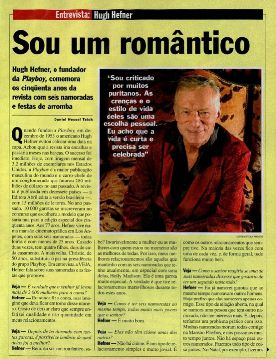 Hefner disse a VEJA que suas 6 amantes não podiam ter namorados | VEJA