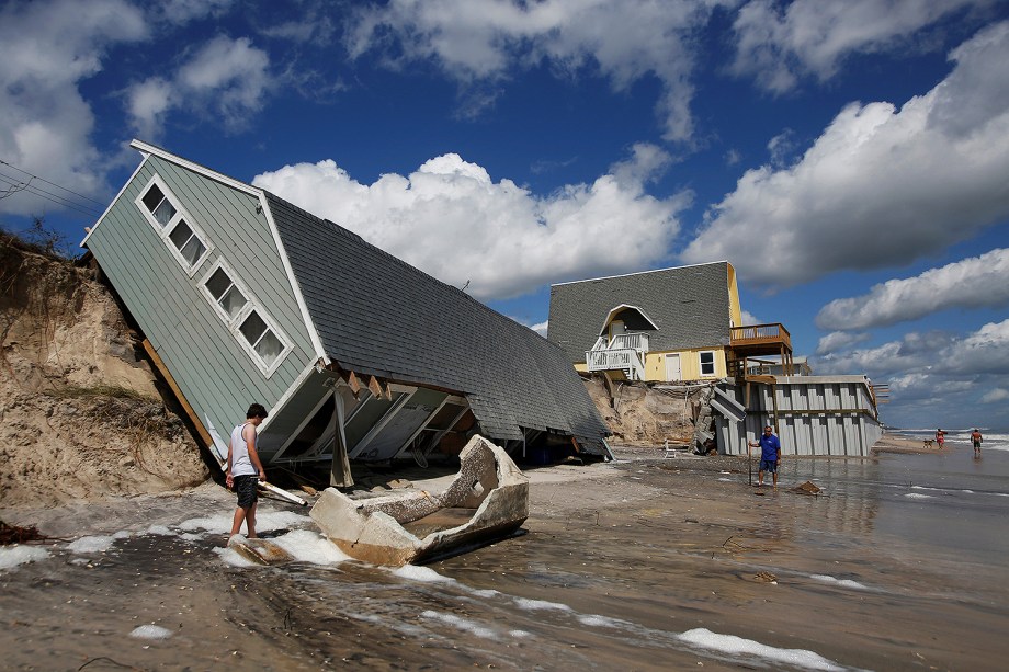 Casa costeira danificada após a passagem do furacão Irma pela região de Villano Beach, na Flórida (EUA) - 12/09/2017