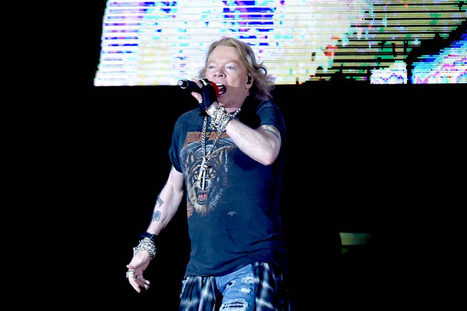 Axl Rose, vocalista da banda Guns'n'Roses, durante quarto dia do festival São Paulo Trip, no Allianz Parque