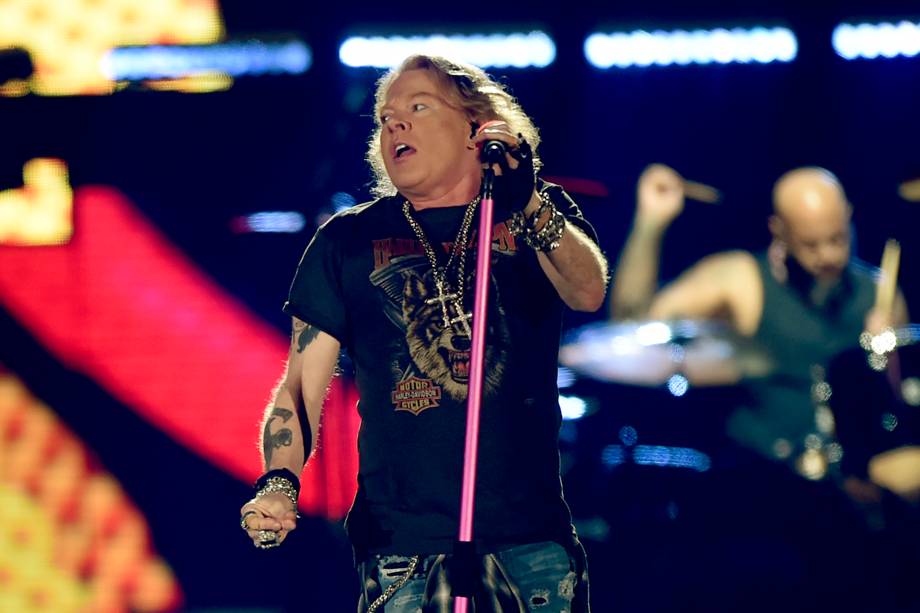 Axl Rose, vocalista da banda Guns'n'Roses, durante quarto dia do festival São Paulo Trip, no Allianz Parque