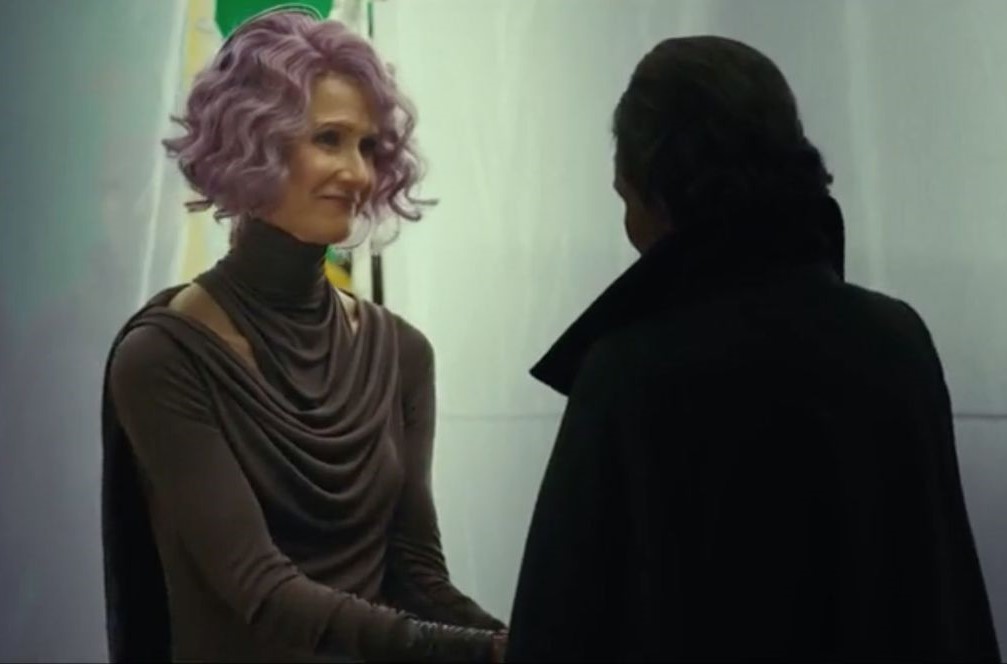 A personagem Amilyn Holdo (Laura Dern) em ‘Star Wars: Os Últimos Jedi’