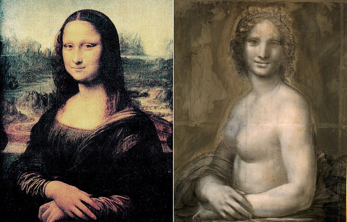Mona Lisa e "Mona Lisa Nua", encontrada na França