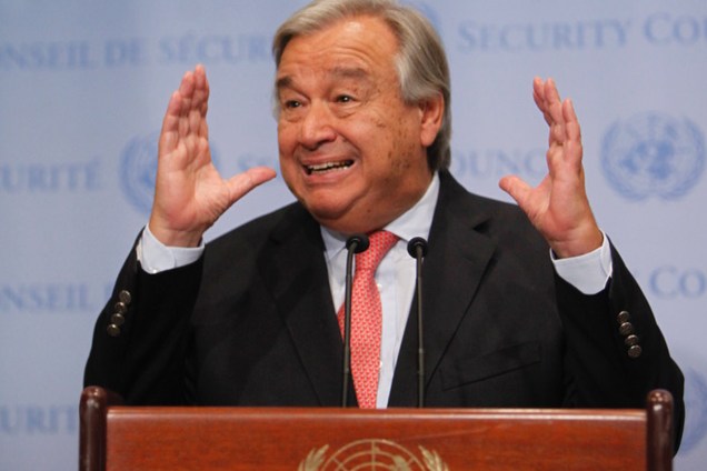 O secretário Geral da ONU Antonio Guterres durante coletiva de imprensa sobre na sede da entidade em Nova York - 05/09/2017