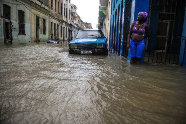 Passagem do furacão Irma deixa as ruas inundadas em Havana, Cuba - 10/09/2017