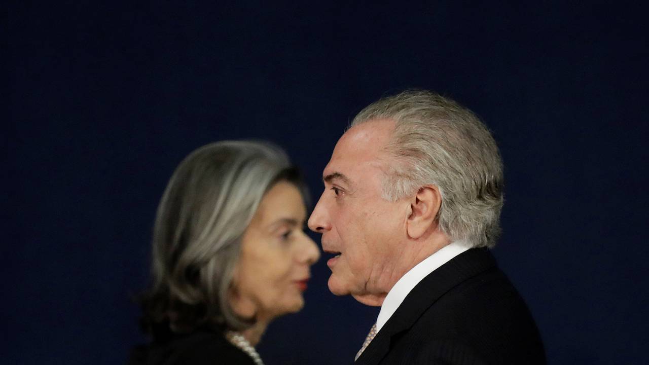 O presidente Michel Temer e a ministra Cármen Lúcia
