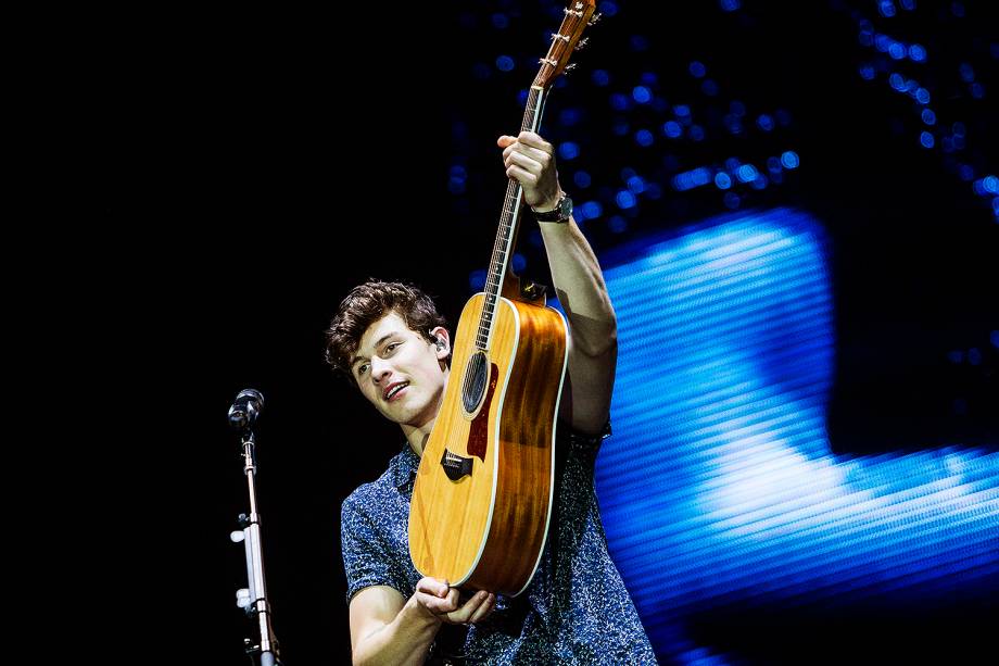 O cantor canadense Shawn Mendes, de 19 anos, no Palco Mundo durante segundo dia de shows do Rock In Rio 2017, no Parque Olímpico, na Barra da Tijuca, zona oeste do Rio de Janeiro (RJ) - 16/09/2019 O cantor canadense Shawn Mendes, de 19 anos, no Palco Mundo durante segundo dia de shows do Rock In Rio 2017, no Parque Olímpico, na Barra da Tijuca, zona oeste do Rio de Janeiro (RJ) - 16/09/2019
