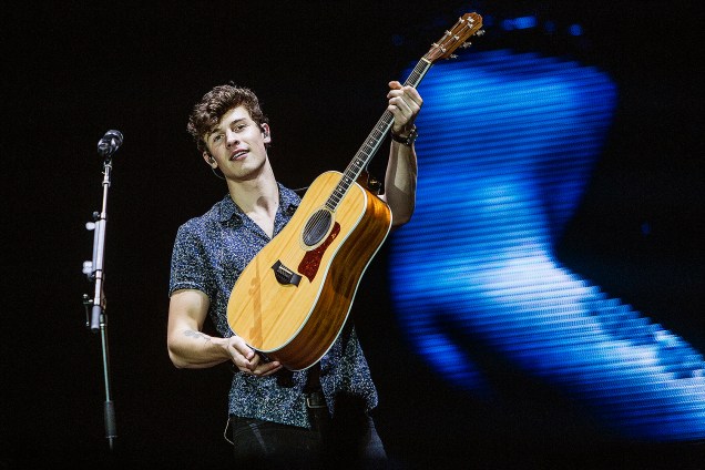 O cantor canadense Shawn Mendes, de 19 anos, no Palco Mundo durante segundo dia de shows do Rock In Rio 2017, no Parque Olímpico, na Barra da Tijuca, zona oeste do Rio de Janeiro (RJ) - 16/09/2019