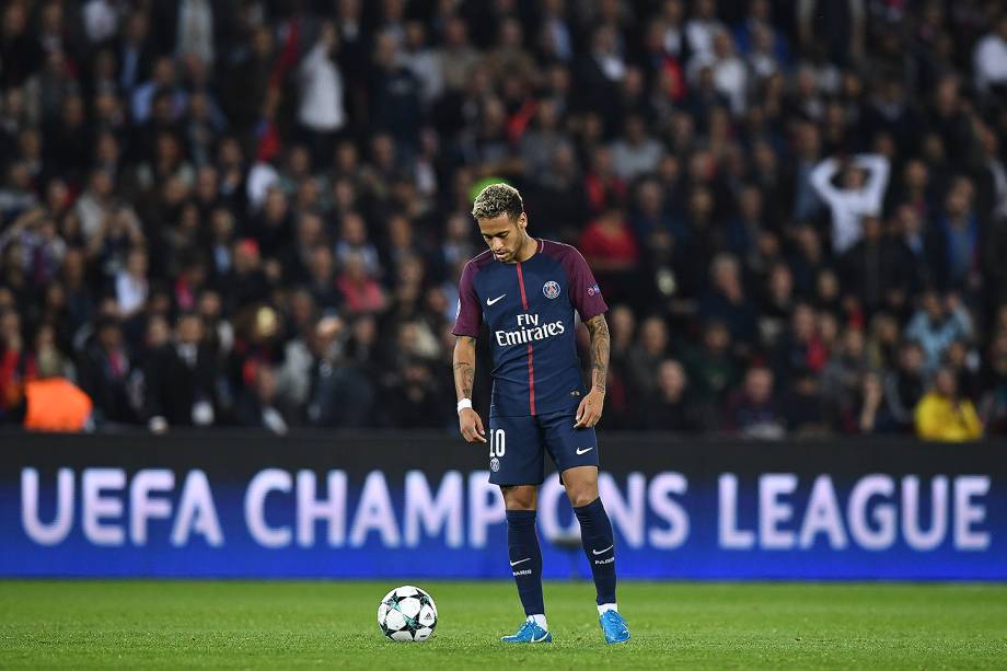 Neymar ,do PSG, durante partida contra o Bayern de Munique no estádio Parc des Princes, pela 2ª rodada da fase de grupos da Liga dos Campeões - 27/09/2017