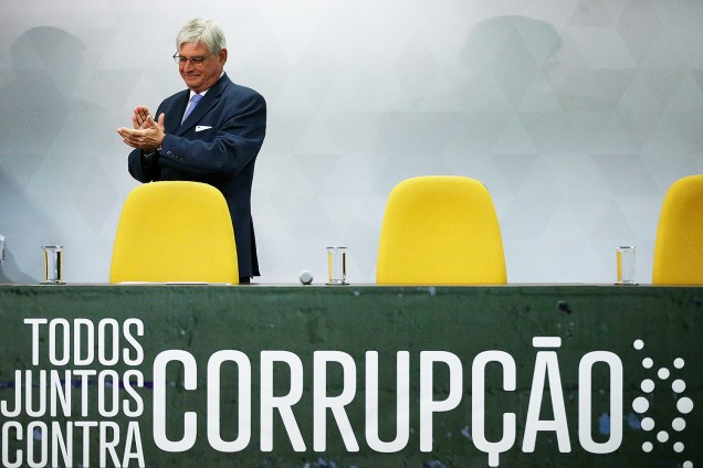 O procurador-geral da República, Rodrigo Janot, no lançamento da campanha “Todos Juntos contra a Corrupção”, no Conselho Nacional do Ministério Público, em Brasília - 12/09/2017