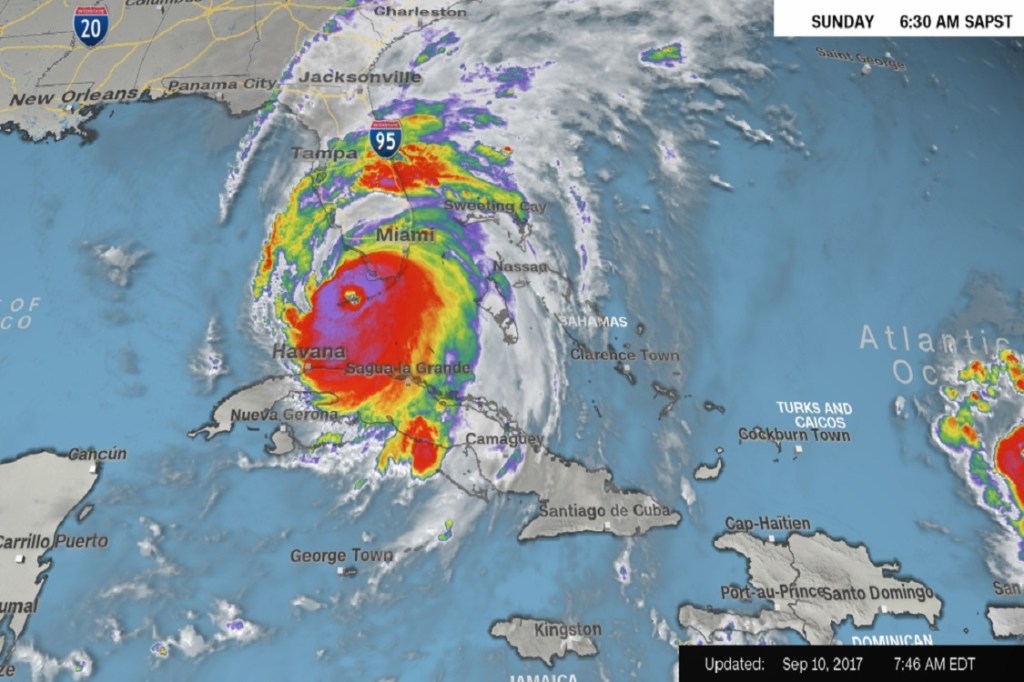 Rota do furacão Irma