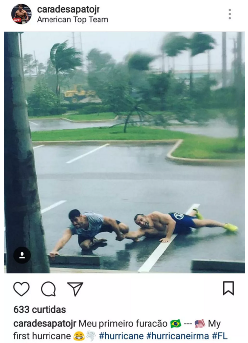 Lutador faz piada com furacão Irma