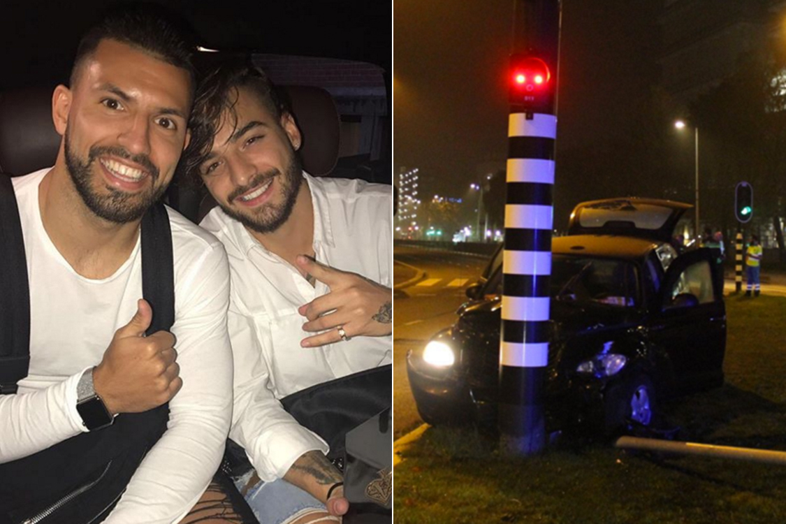 Agüero sofre acidente de carro após sair de show do Maluma, na Holanda