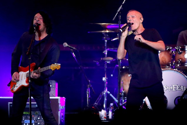 Roland Orzabal e Curt Smith da banda Tears For Fears, durante show no Palco Mundo, no quinto dia do Rock in Rio