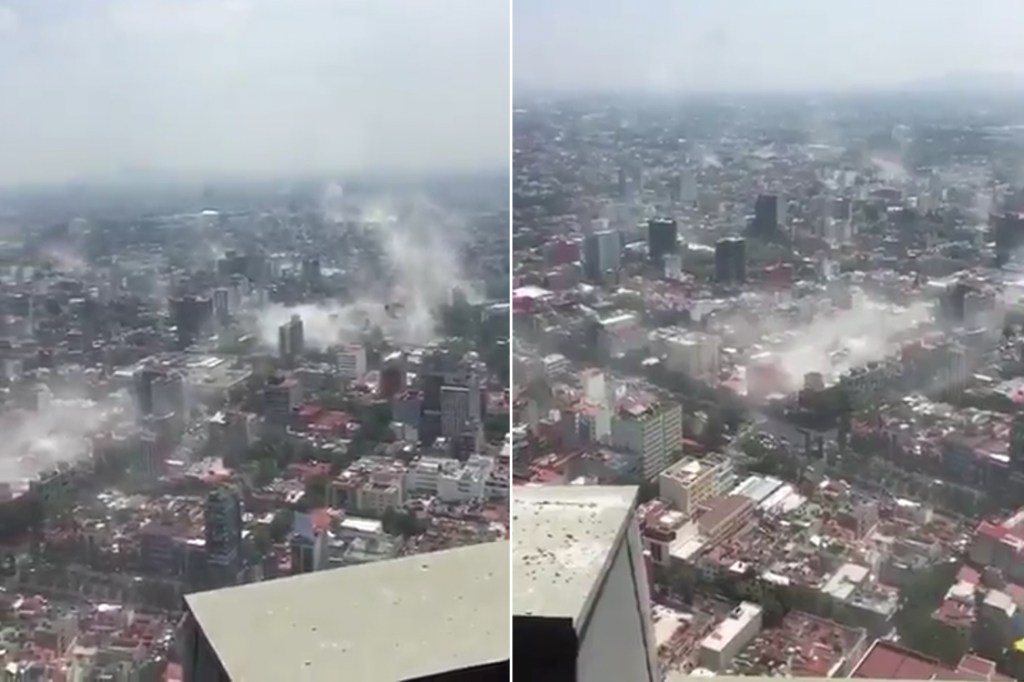Imagem aérea da Cidade do México após ser atingida por terremoto