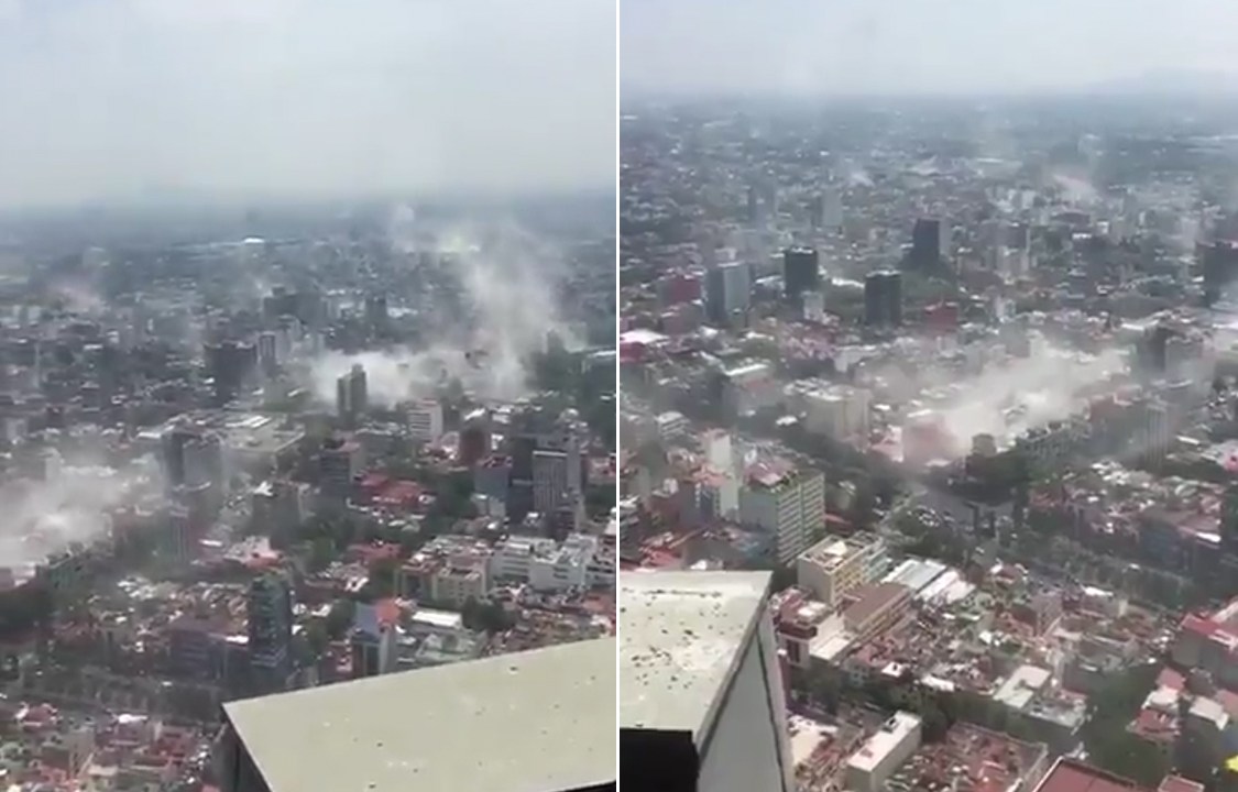 Imagem aérea da Cidade do México após ser atingida por terremoto