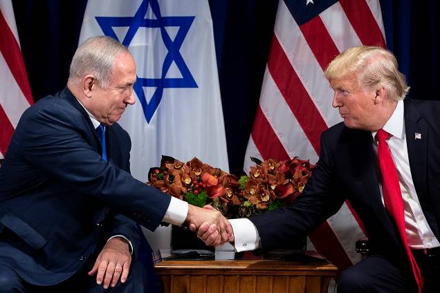 O presidente americano Donald Trump recebeu o primeiro-ministro israelense Benjamin Netanyahu  - 18/09/2017