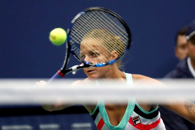 A tcheca Karolina Pliskova durante partida contra a americana Coco Vandeweghe, no US Open, em Nova York