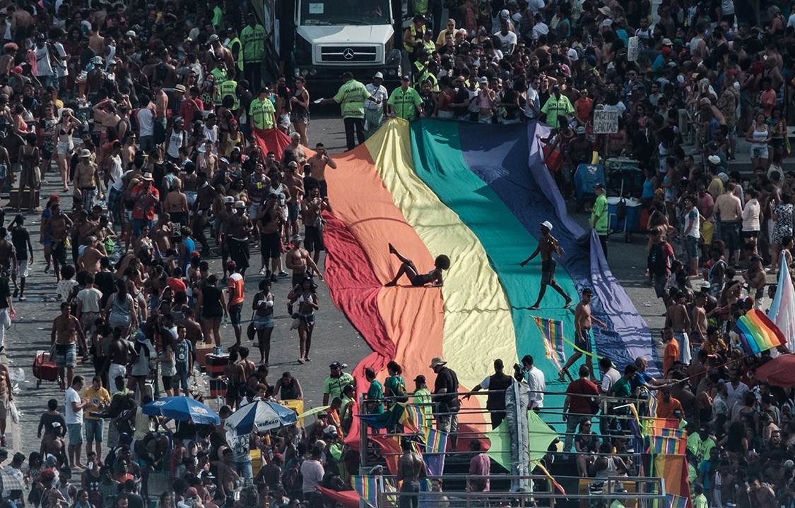Parada LGBT em Copacabana, no Rio de Janeiro