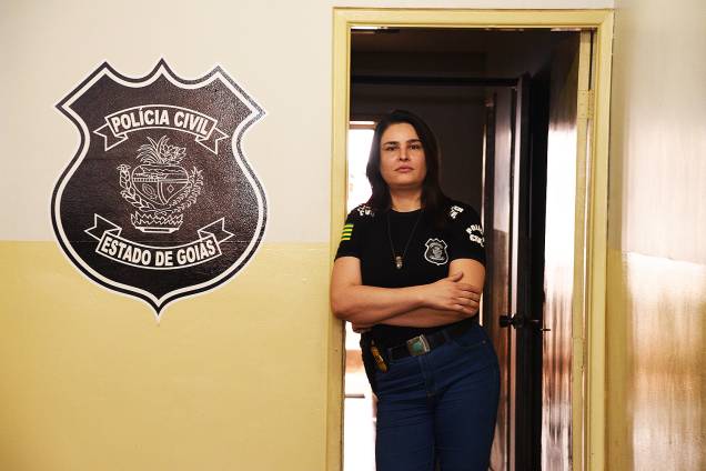 A delegada da mulher Laura de Castro Teixeira, 36 anos. A delegada da mulher Laura de Castro Teixeira, 36 anos.