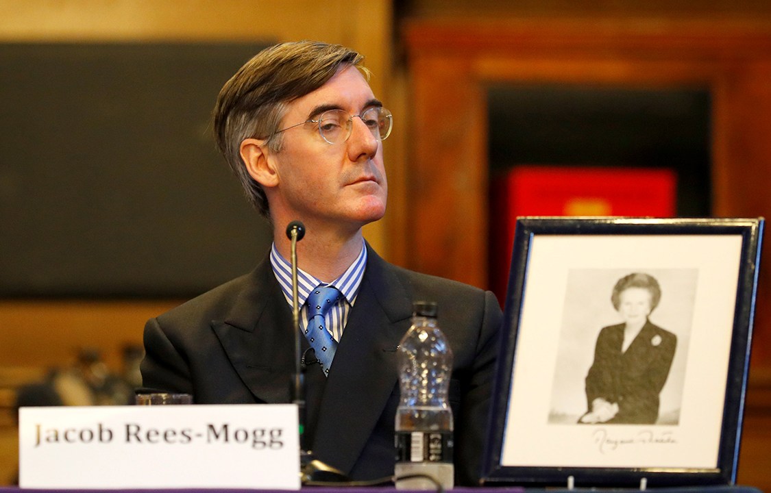 Jacob Rees-Mogg comparece à Conferência do Partido Conservador, em Manchester, na Inglaterra