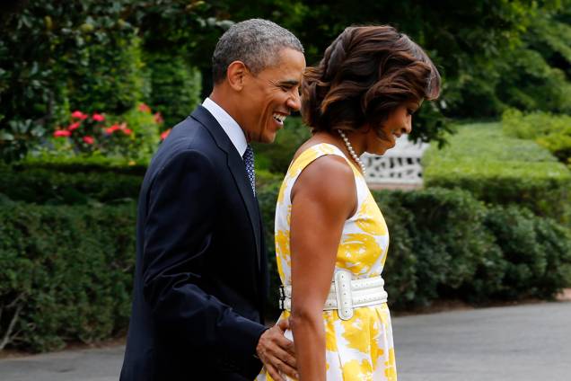 Barack Obama e Michelle Obama durante viagem para Orlando - 10/08/2013