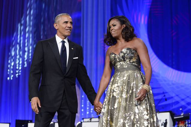 O presidente Barack Obama e a primeira-dama Michelle Obama, durante jantar de premiação anual da Fundação Congressional Black Caucus, em Washington - 17/09/2016