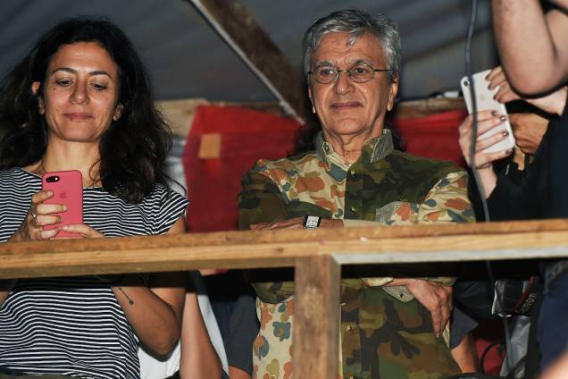 Marina Person e Caetano Veloso no acampamento do MTST, em São Bernardo do Campo - 30/10/2017 Marina Person e Caetano Veloso no acampamento do MTST, em São Bernardo do Campo - 30/10/2017