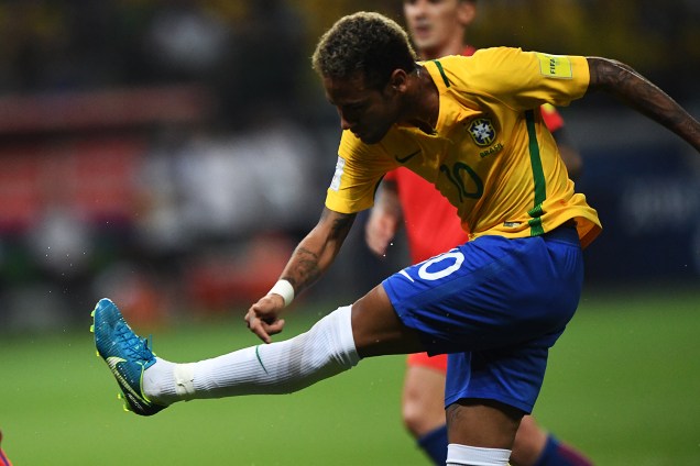 Neymar, do Brasil, em partida contra o Chile, válida pela 18ª rodada das Eliminatórias Sul-Americanas para a Copa do Mundo de 2018, no estádio Allianz Parque, na zona oeste da capital paulista - 10/10/2017