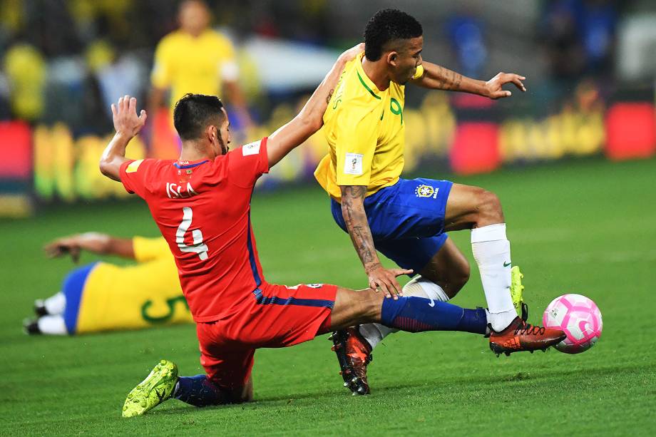 Gabriel Jesus durante jogo Brasil e Chile na Arena Allianz Parque, na zona Oeste da capital paulista - 10/10/2017