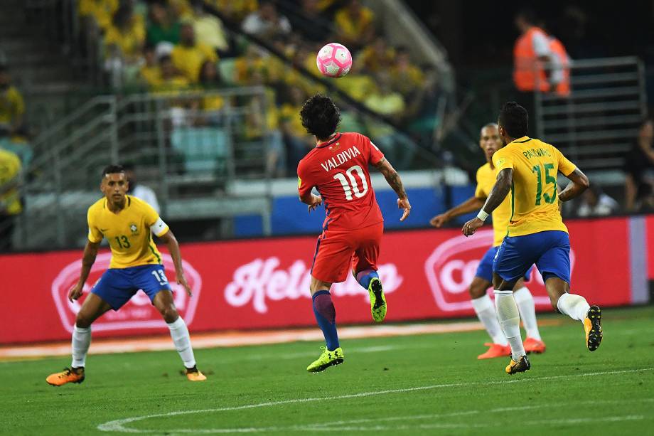 Valdivia do Chile durante partida contra o Brasil, válida pela última rodada da Eliminatórias da Copa do Mundo Russia 2018, realizada no Allianz Parque no bairro da barra funda, zona oeste da capital - 10/10/2017