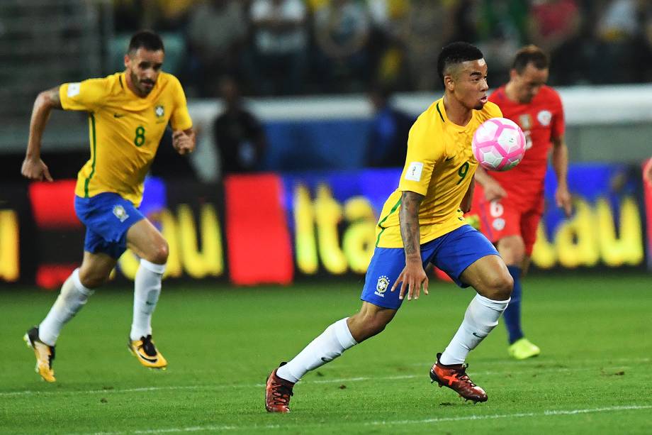 Gabriel Jesus durante jogo Brasil e Chile na Arena Allianz Parque, na zona Oeste da capital paulista - 10/10/2017