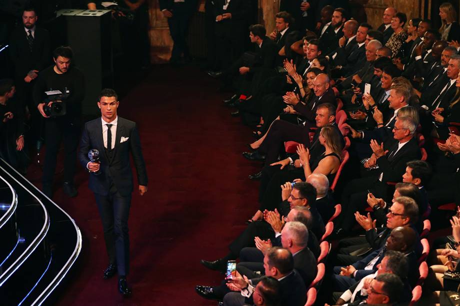 Cristiano Ronaldo durante a premiação dos Melhores do Mundo da Fifa, em Londres