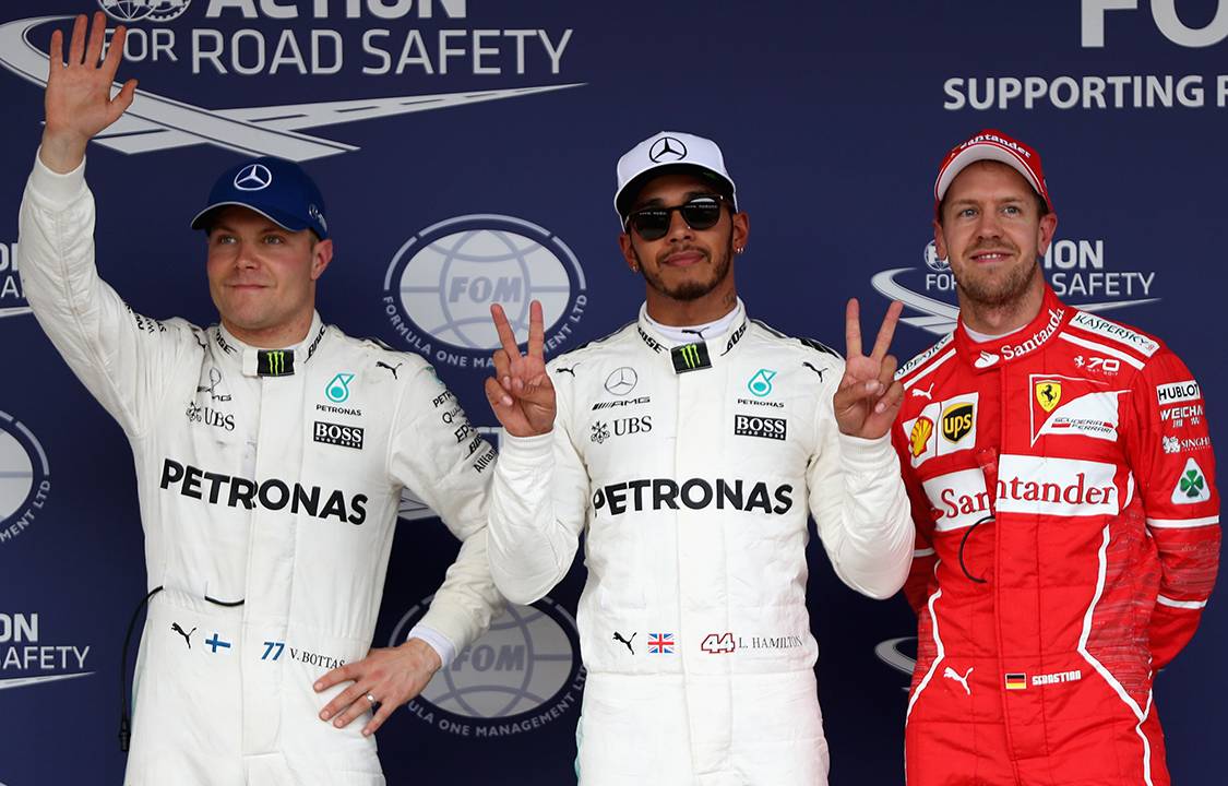 Lewis Hamilton, Valtteri Bottas e Sebastian Vettel são os três primeiros no qualificatório do GP em Suzuka, no Japão