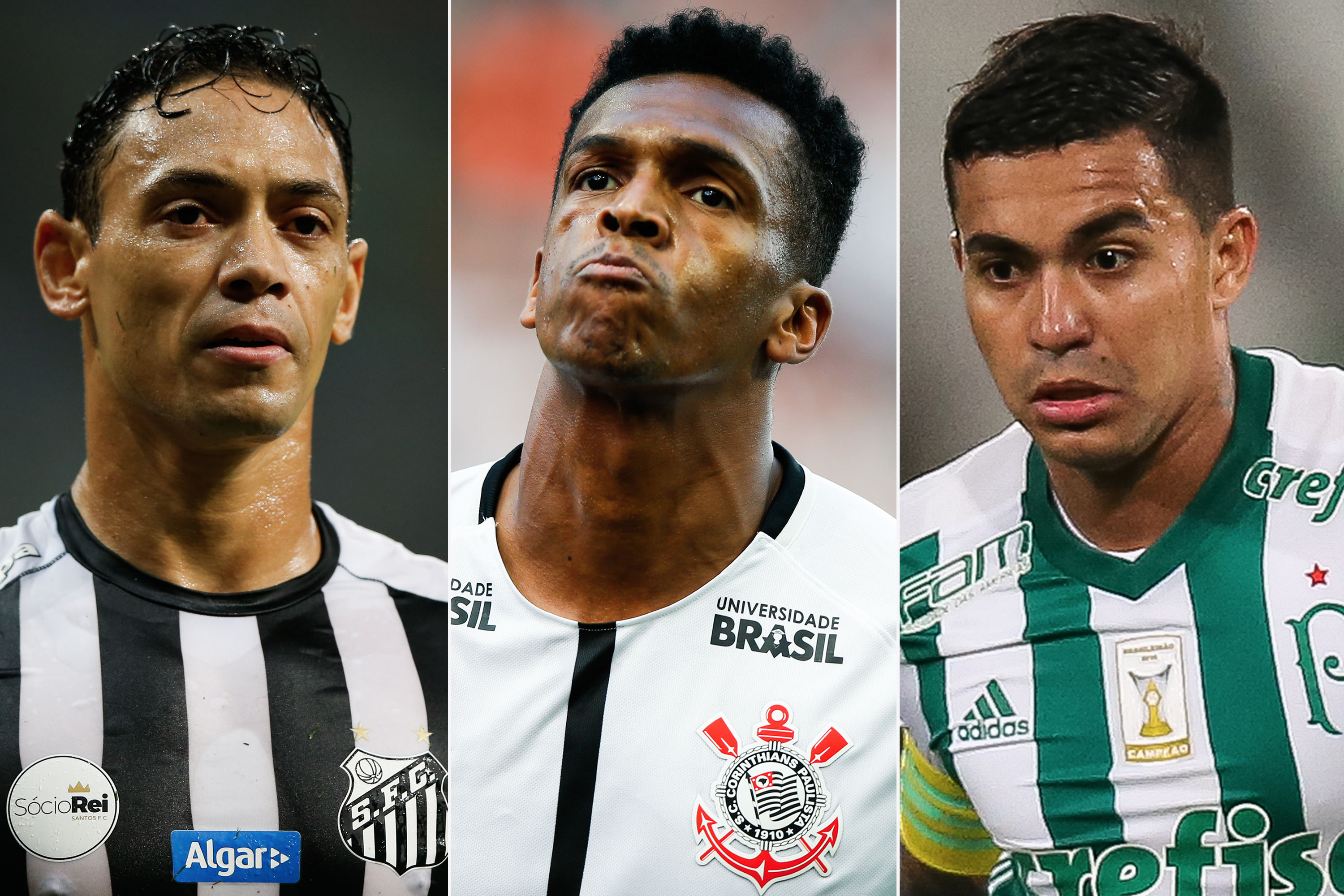 Ricardo Oliveira (Santos), Jô (Corinthians) e Dudu (Palmeiras)