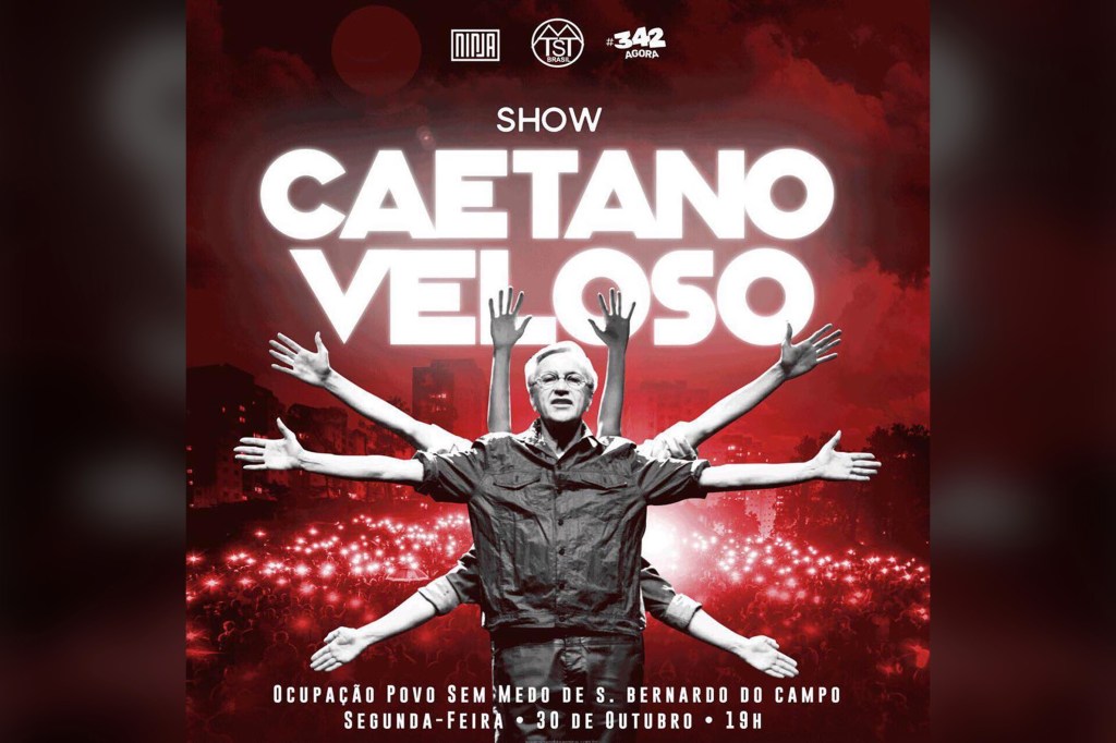Caetano Veloso faz show em ocupação em São Bernardo do Campo