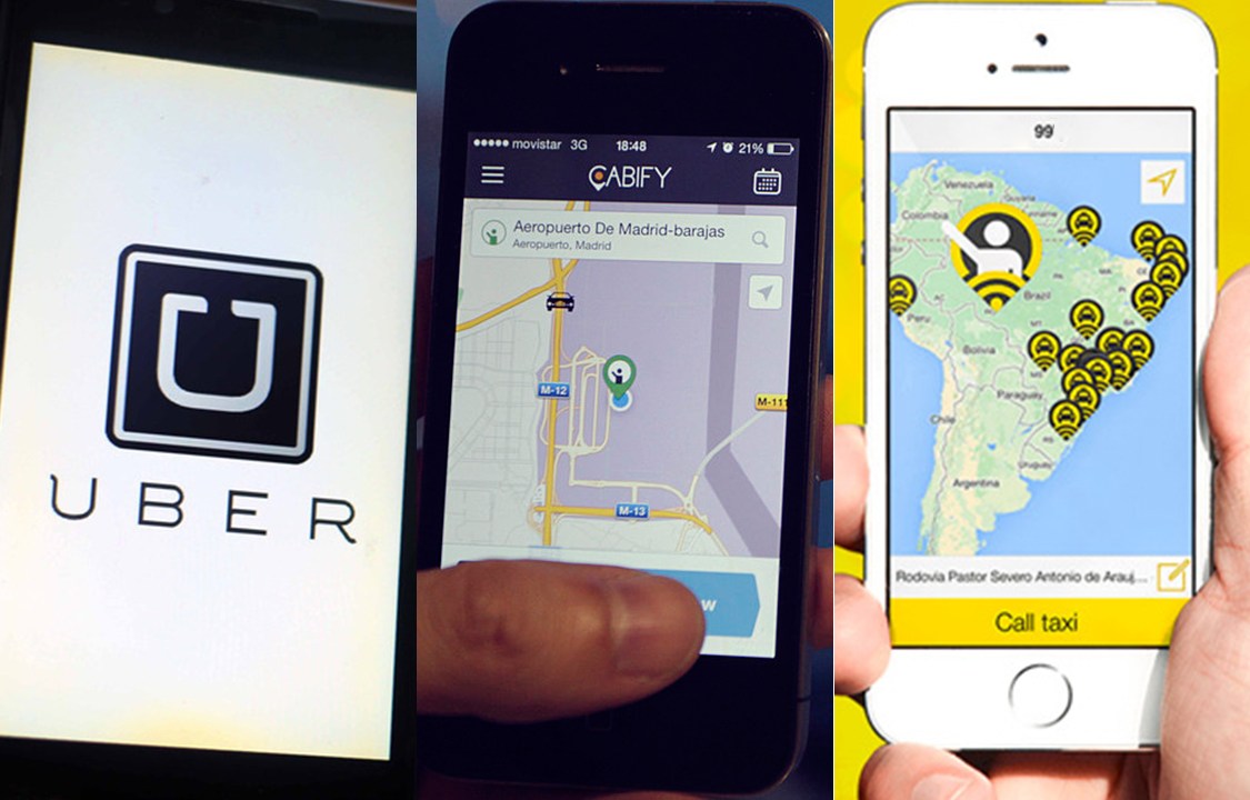 Aplicativos de carona: Uber, Cabify e 99