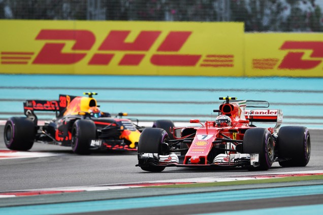 O piloto da Ferrari, Kimi Raikkonen, durante o Grande Prêmio de Abu Dhabi de Fórmula 1, realizado no Circuito Yas Marina - 26/11/2017