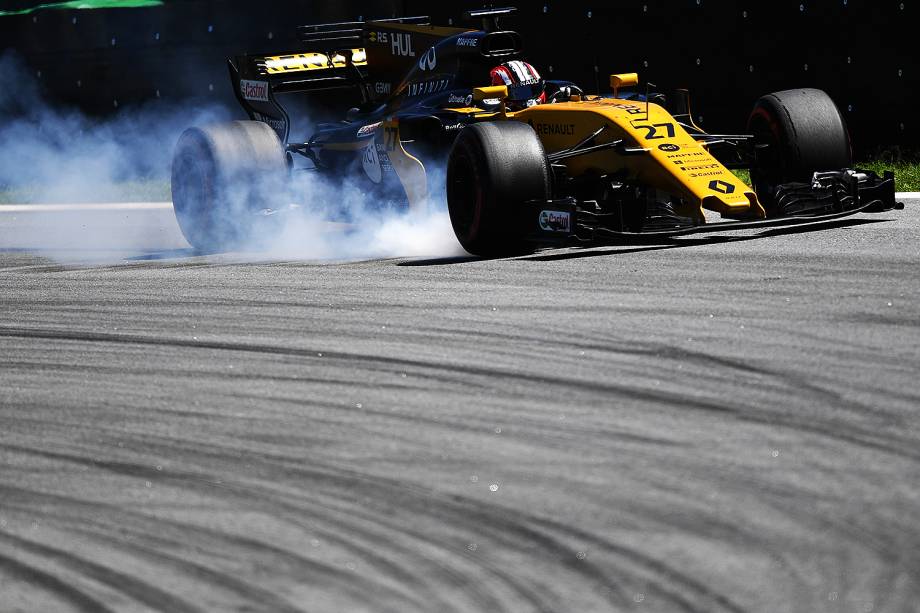 O piloto alemão Nico Hülkenberg, da Renault, durante o Grande Prêmio do Brasil em Interlagos - 12/11/2017