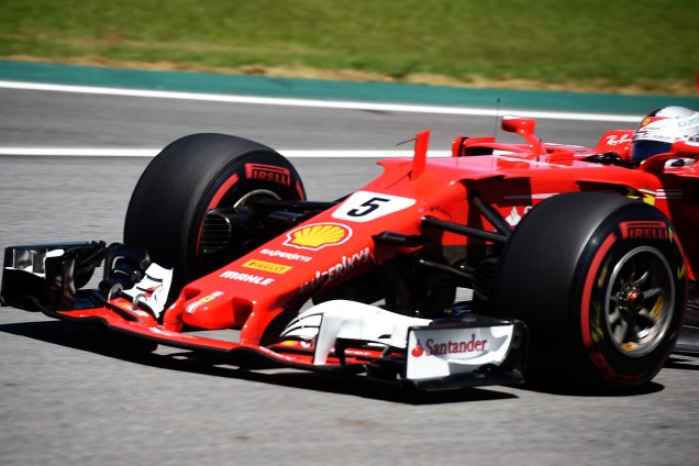 O piloto alemão Sebastian Vettel, da Ferrari, durante o Grande Prêmio do Brasil em Interlagos - 12/11/2017