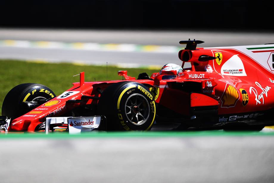 O piloto alemão Sebastian Vettel, da Ferrari, durante o Grande Prêmio do Brasil em Interlagos - 12/11/2017