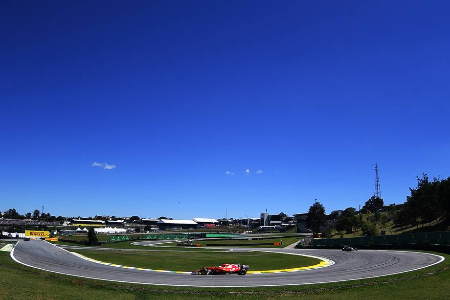 O piloto alemão Sebastian Vettel, da Ferrari, durante o Grande Prêmio do Brasil em Interlagos - 12/11/2017