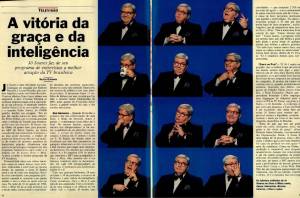 Reportagem sobre o sucesso do 'talk-show' de Jô Soares no SBT, em 1992