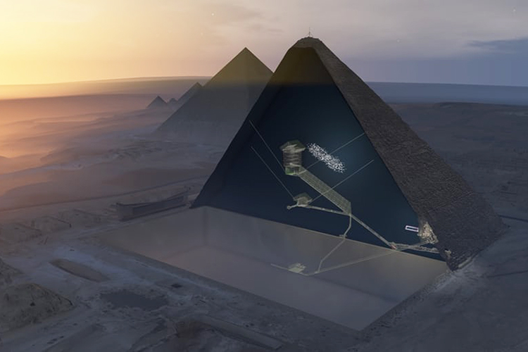 Interior da Pirâmide de Gizé em 3D