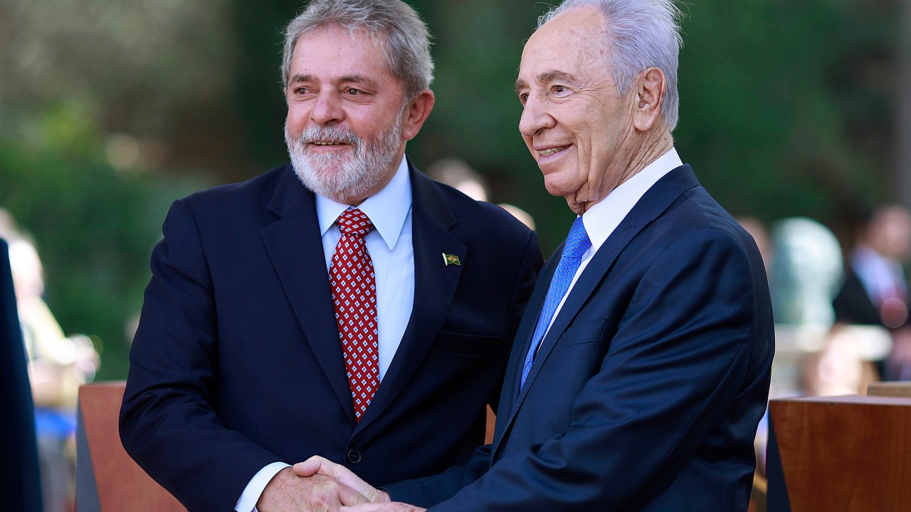 Luiz Inacio Lula da Silva e Shimon Peres