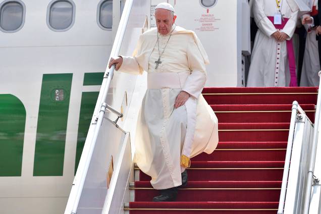 Papa Francisco desembarca no Aeroporto Internacional de Yangon, no Mianmar, pela primeira vez - 27/11/2017 Papa Francisco desembarca no Aeroporto Internacional de Yangon, no Mianmar, pela primeira vez - 27/11/2017