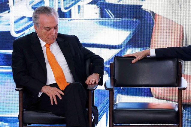 O presidente do Brasil, Michel Temer na cerimônia de lançamento do Programa Avançar, de iniciativa do Governo Federal para a conclusão de obras até 2018, no Palácio do Planalto em Brasília (DF) - 09/11/2017