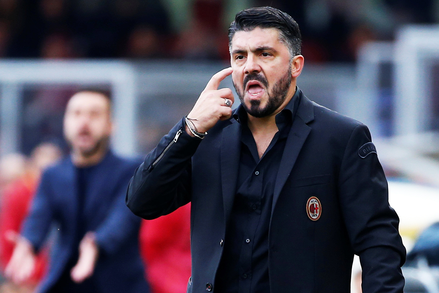 O técnico do Milan, Gennaro Gattuso, durante partida contra o enevento Calcio, válida pelo Campeonato Italiano - 03/12/2017