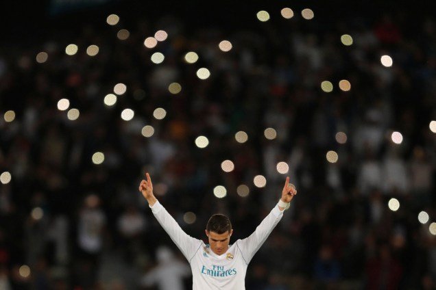Cristiano Ronaldo comemora após o Real Madrid conquistar o título do Mundial de Clubes da FIFA - 16/12/2017