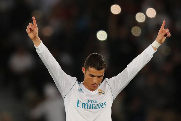 Cristiano Ronaldo comemora após o Real Madrid conquistar o título do Mundial de Clubes da FIFA - 16/12/2017