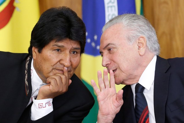 O presidente da Bolívia, Evo Morales, se reúne com Michel Temer em busca de novo acordo do gás natural, em Brasília - 05/12/2017